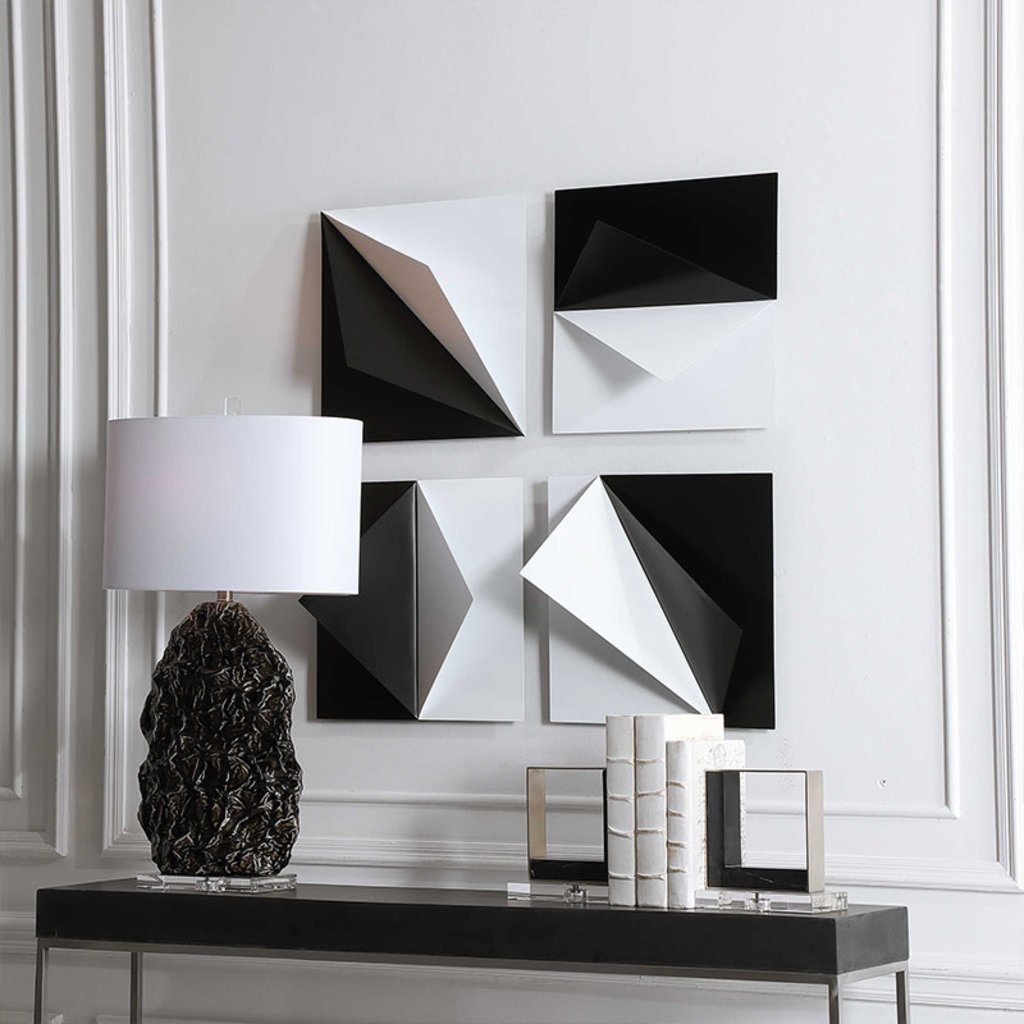 ORIGAMI METAL WALL DECOR SET-4