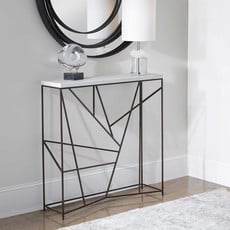 PICK UP STICKS CONSOLE MARBLE AND STEEL