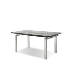 KARLSTAD EXTENSION TABLE BRUSHED STAINLESS STEEL 63" TO 93"