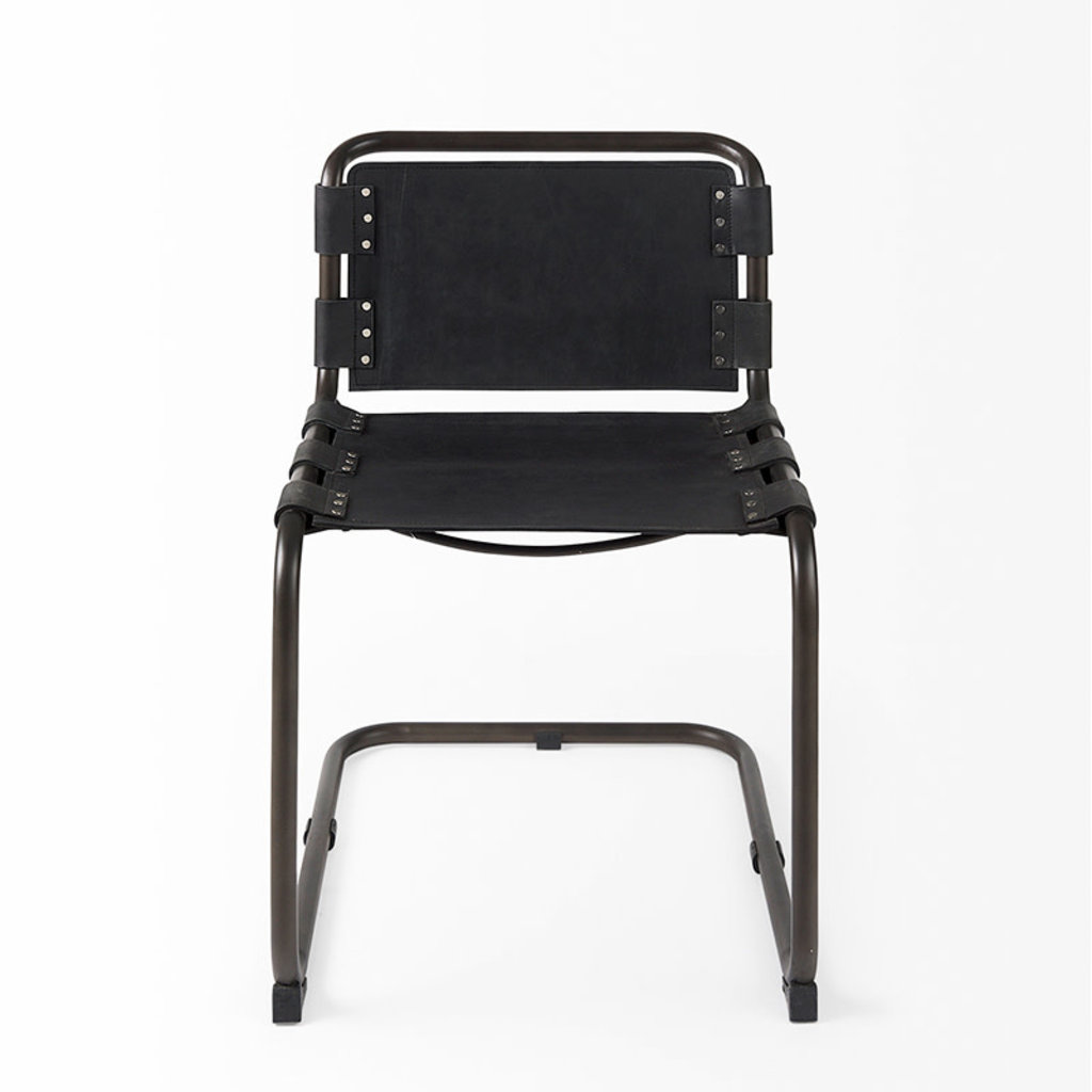 CHANCE CHAIR LEATHER STRAP BLACK