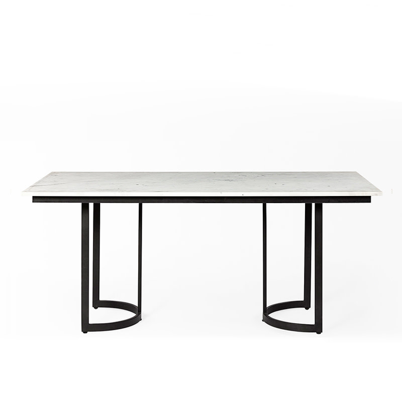 ELIXIR DINING TABLE RECTANGLE MARBLE WHITE - Portside Interiors