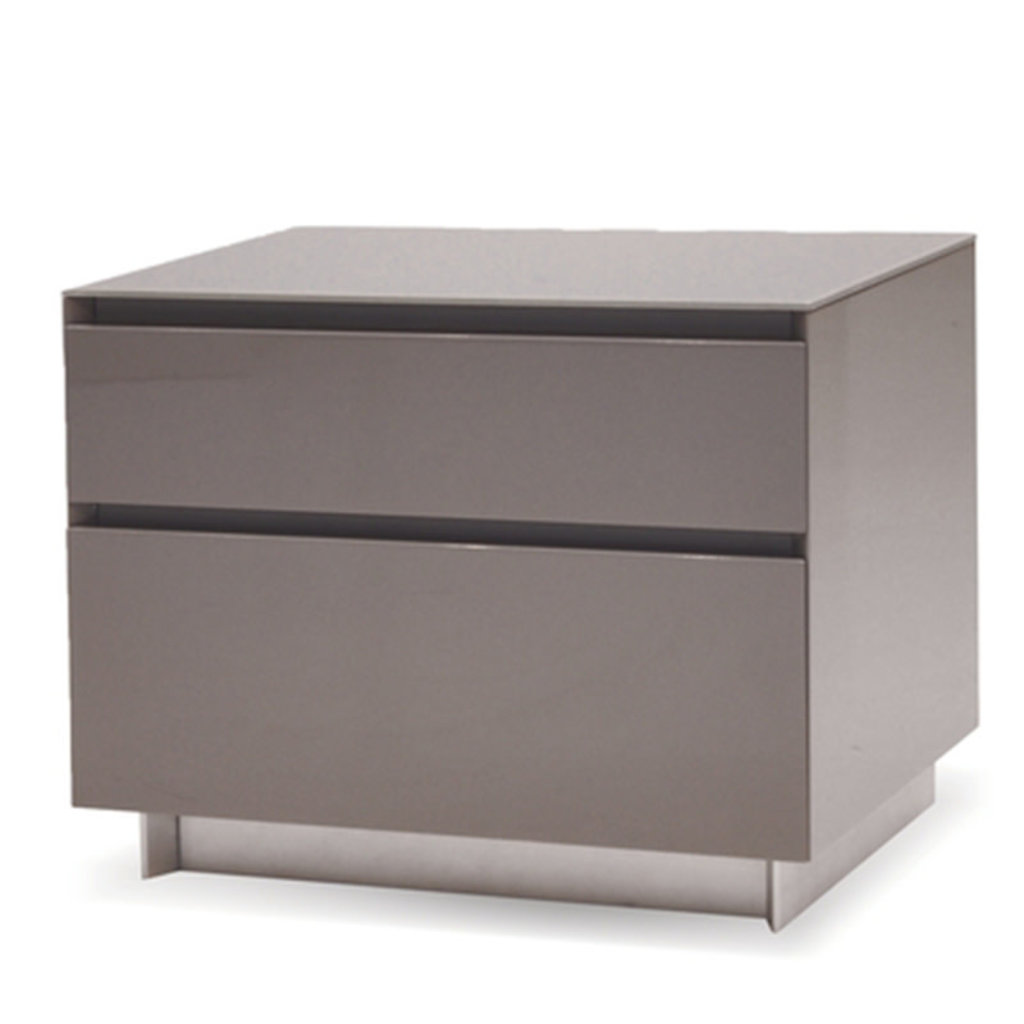 YEN 2 DRAWER NIGHTSTAND LACQUER GREY