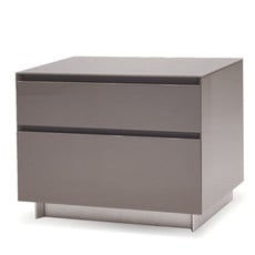 AUGUST 2 DRAWER NIGHTSTAND LACQUER GREY