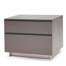 YEN 2 DRAWER NIGHTSTAND LACQUER GREY