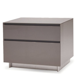AUGUST 2 DRAWER NIGHTSTAND LACQUER GREY