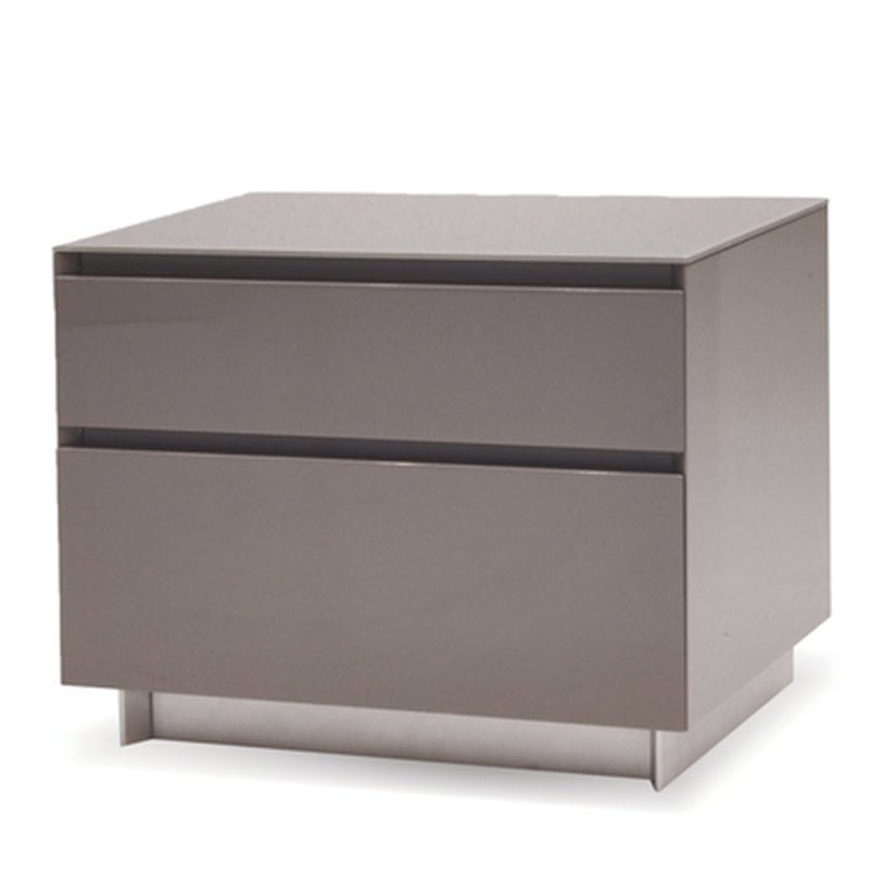 YEN 2 DRAWER NIGHTSTAND LACQUER GREY