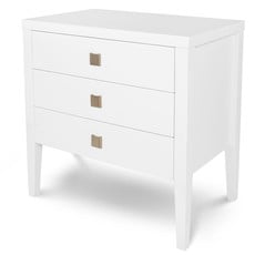 HEMSWORTH 3 DRAWER CHEST NIGHTSTAND WHITE