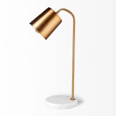 METRO TABLE LAMP BURNISHED GOLD AND MARBLE BASE