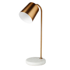 METRO TABLE LAMP BURNISHED GOLD AND MARBLE BASE