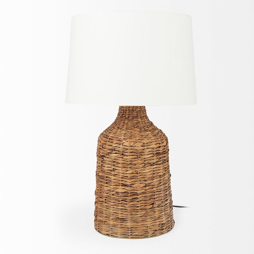 CASTAWAY TABLE LAMP NATURAL AND WHITE SHADE