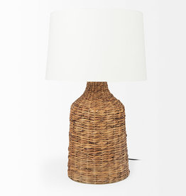 CASTAWAY TABLE LAMP NATURAL AND WHITE SHADE