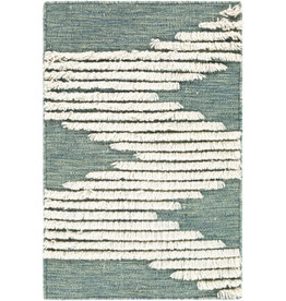 APACHE WOOL RUG 9' X 12' GREEN AND WHITE