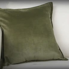 COTTON VELVET DOWN FILLED 22" GREEN