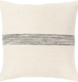 CARINE BANDED PILLOW 22" OFF WHITE BLACK