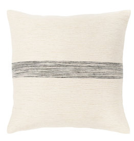 CARINE BANDED PILLOW 18" OFF WHITE BLACK