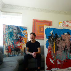 #3 - 2024 by WILL HAMILTON - acrylic, watercolour and pastel on canvas - 30" X 40"