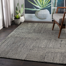 MOROCCO GEOMETRIC 8'10" X 12' BLACK AND TAN