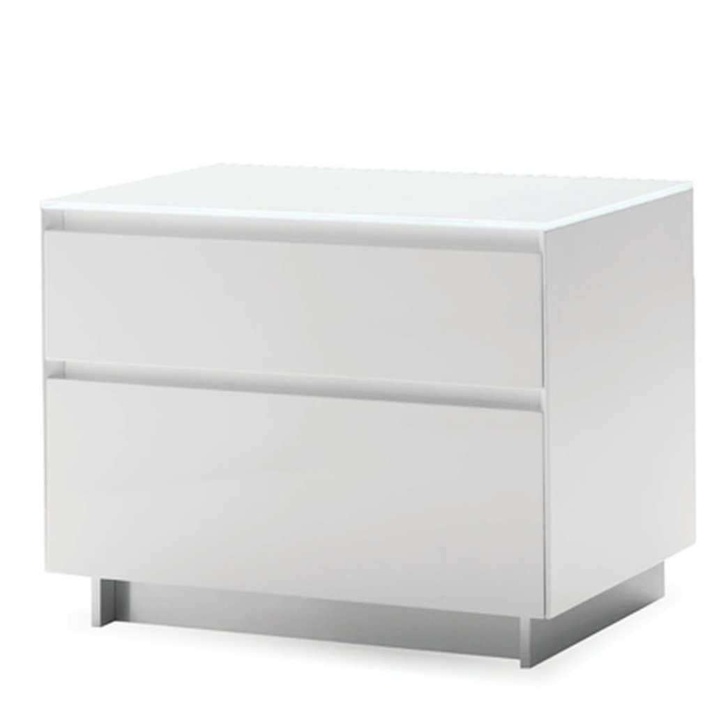 YEN 2 DRAWER NIGHTSTAND LACQUER WHITE