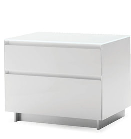 AUGUST 2 DRAWER NIGHTSTAND LACQUER WHITE