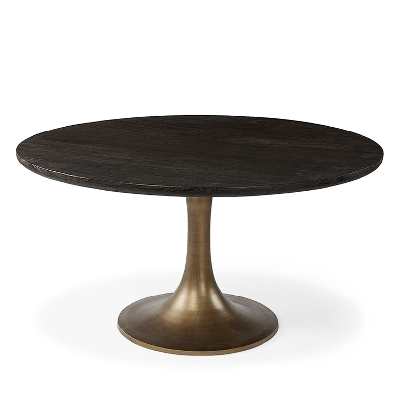 GOTHENBURG DINING TABLE ROUND 54" BLACK AND GOLD - Portside Interiors