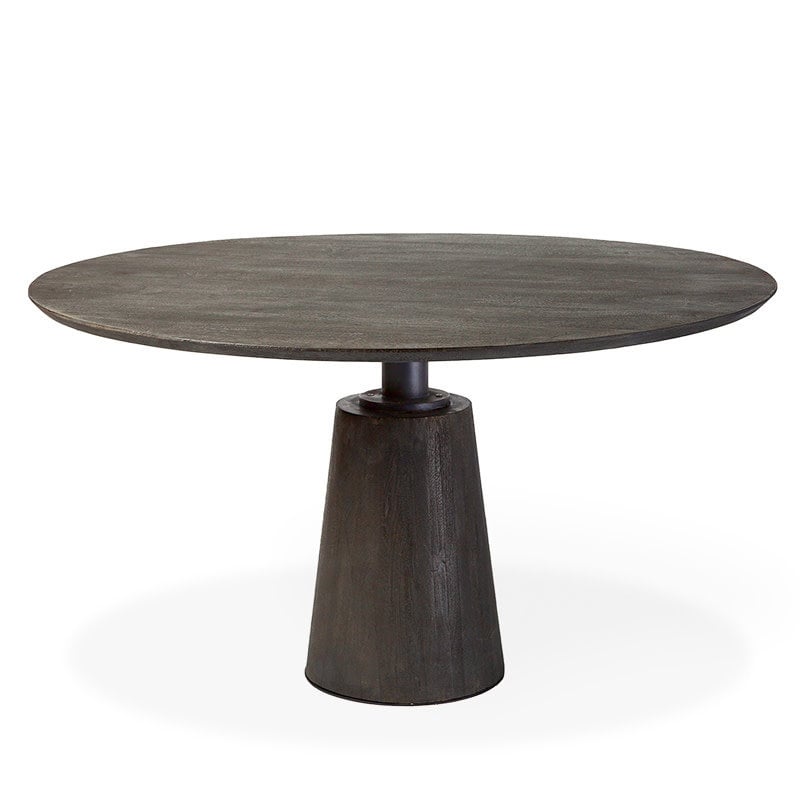 GILES DINING TABLE ROUND 54" WOOD DARK BROWN