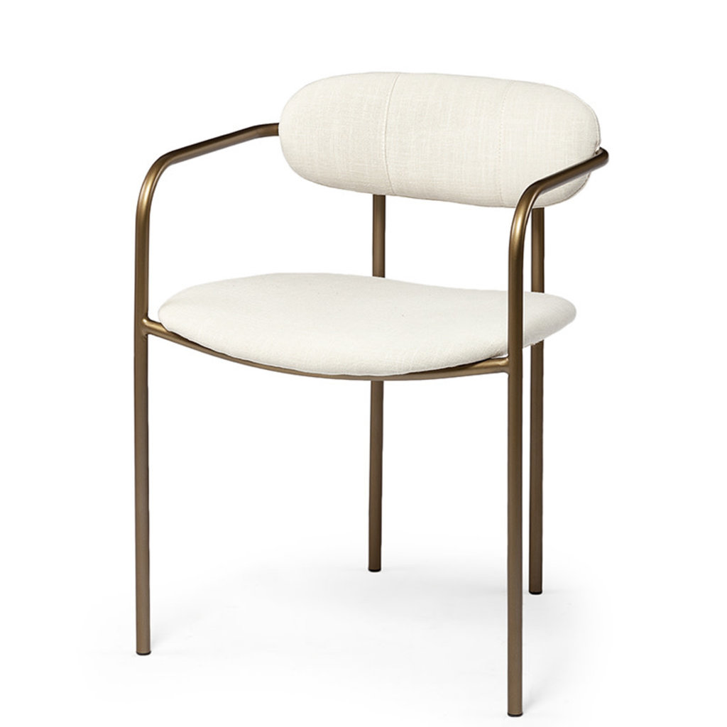 ISADORA ARMCHAIR OFF WHITE AND BURNISHED GOLD