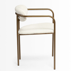 ISADORA ARMCHAIR OFF WHITE AND BURNISHED GOLD