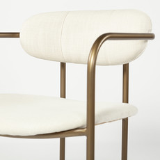 ISADORA ARMCHAIR OFF WHITE AND BURNISHED GOLD