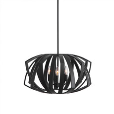 THALES 3 LIGHT CHANDELIER BLACK