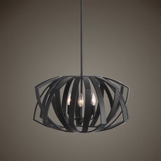 THALES 3 LIGHT CHANDELIER BLACK