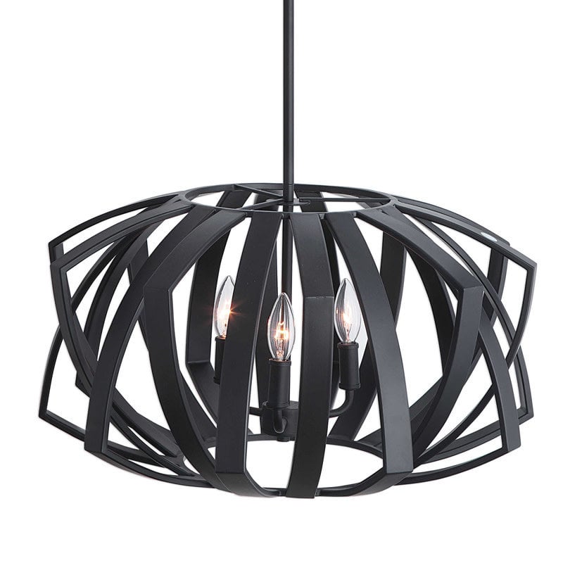 THALES 3 LIGHT CHANDELIER BLACK