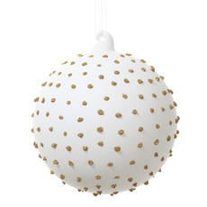 GLITTER DOTS GLASS ORNAMENT 4.75"