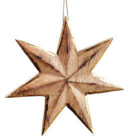 SEVEN STAR GOLD TIPPED WOOD ORNAMENT