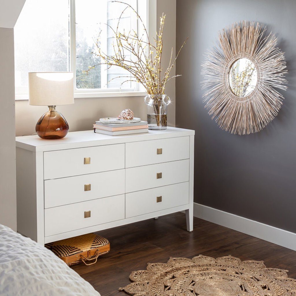 HEMSWORTH 6 DRAWER DRESSER WHITE