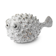 PUFFER FISH CERAMIC WHITE LARGE