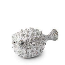 PUFFER FISH CERAMIC WHITE SMALL