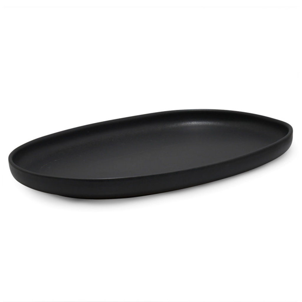 UNO SERVING PLATTER 13" STONEWARE BLACK