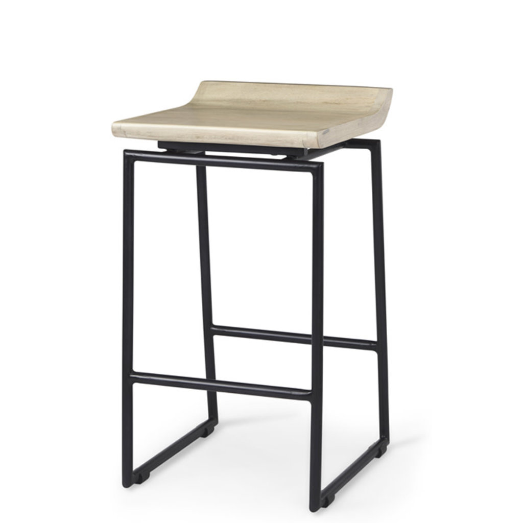 JUSTICE COUNTER STOOL NATURAL AND BLACK