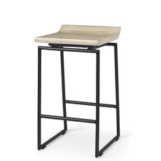 JUSTICE COUNTER STOOL NATURAL AND BLACK