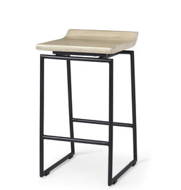 JUSTICE COUNTER STOOL NATURAL AND BLACK