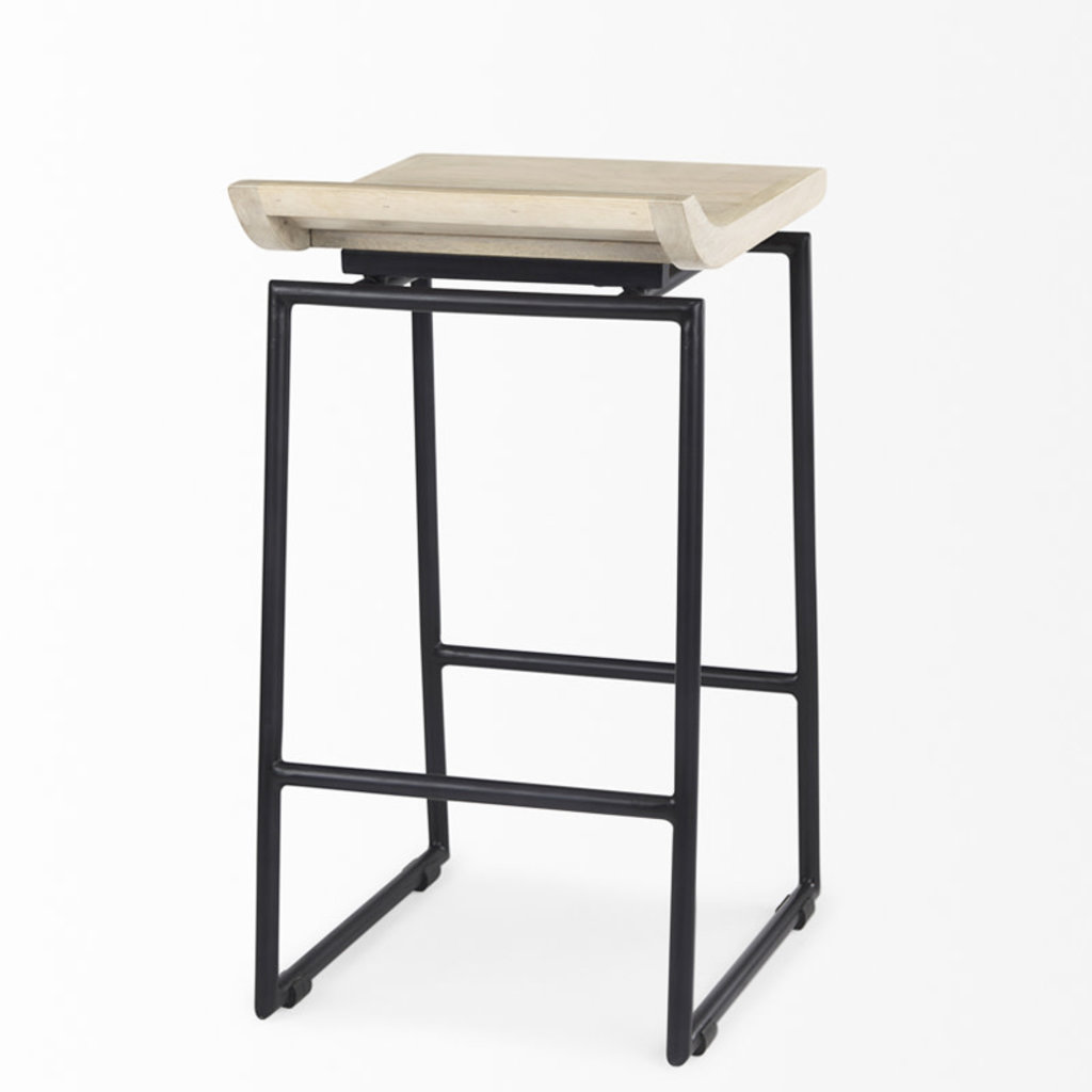 JUSTICE COUNTER STOOL NATURAL AND BLACK