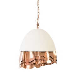 RUFFLE CHANDELIER WHITE AND COPPER