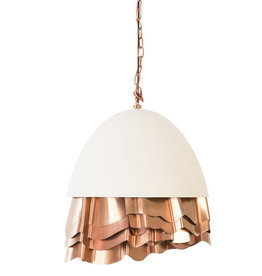RUFFLE CHANDELIER WHITE AND COPPER