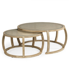 HUBBARD CANE COFFEE TABLES SET-2