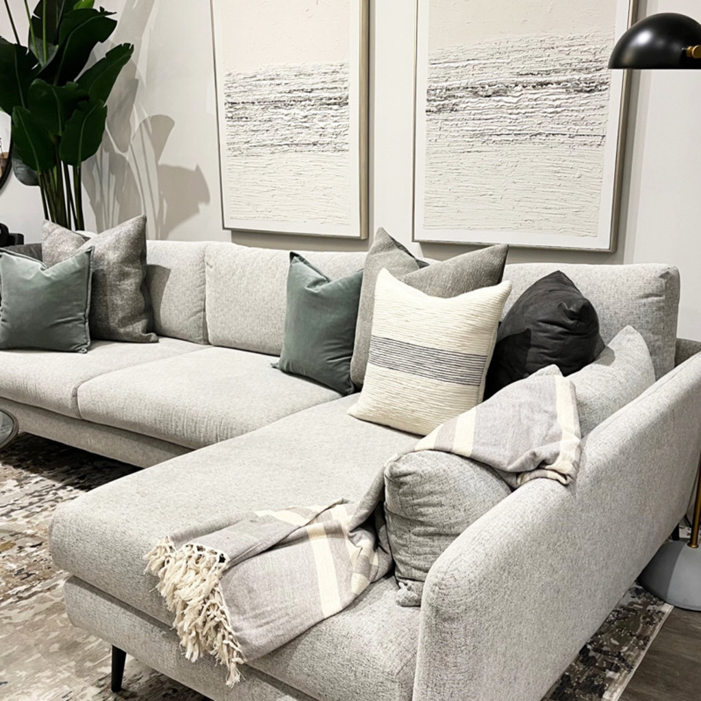 LANGDON DOWN FILLED PILLOW 22" GREY