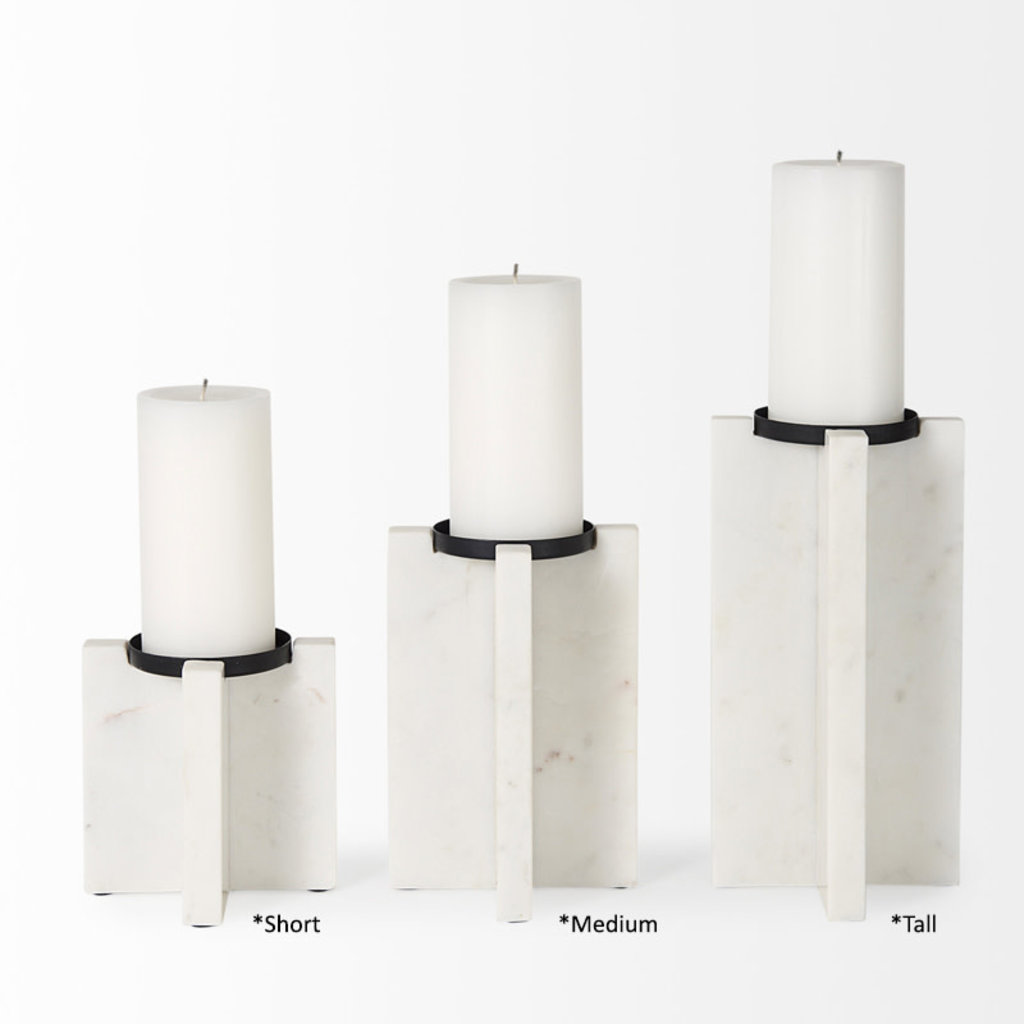 HALL MARBLE CANDLE HOLDER SHORT