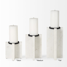 HALL MARBLE CANDLE HOLDER SHORT