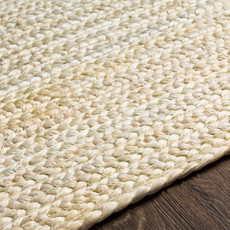 BRAIDED JUTE 5' X 7'6" BLEACHED WHITE