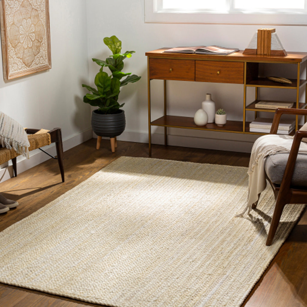 BRAIDED JUTE 8' X 10' BLEACHED WHITE