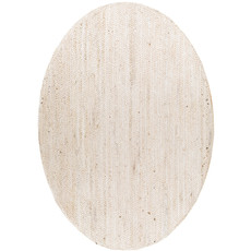 BRAIDED JUTE 6' X 9' OVAL BLEACHED WHITE